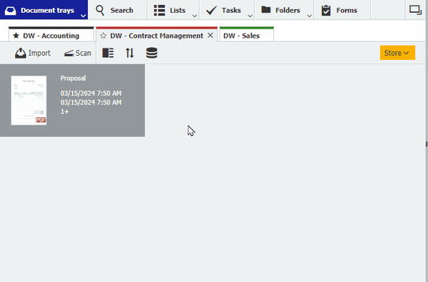 2 Drag from tray to tray